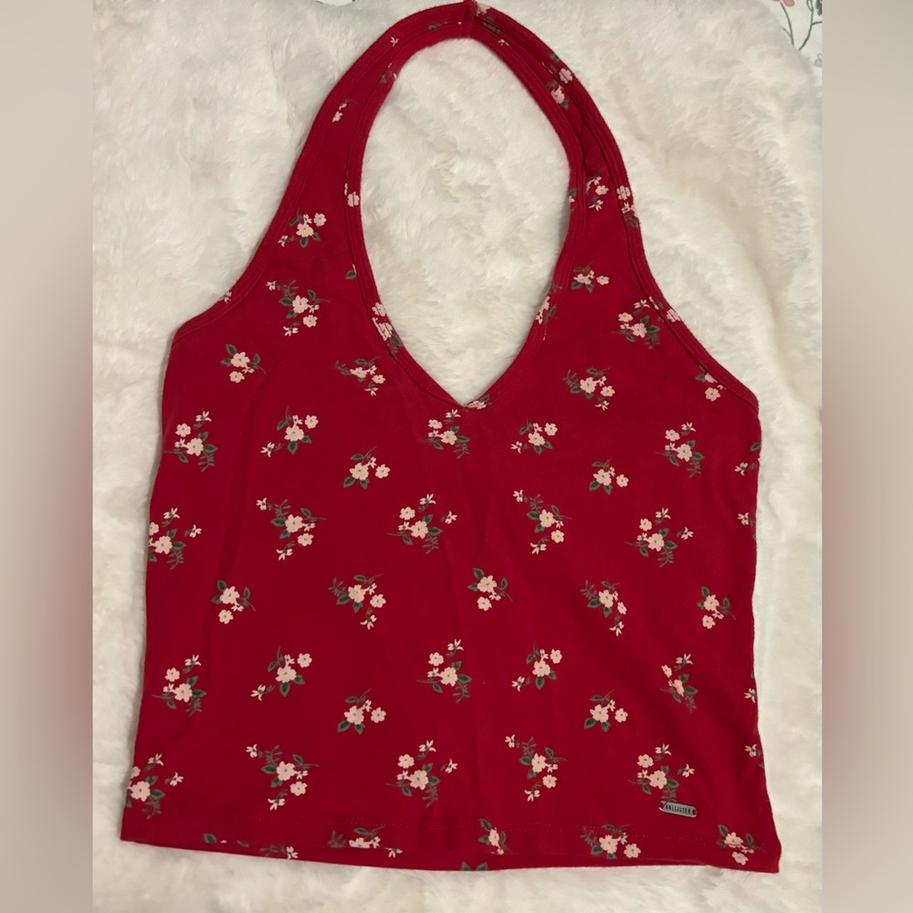 Red Hollister halter top